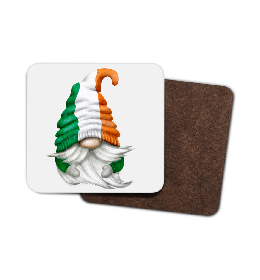 Irish Gnome Hardboard Coaster, Irish Coaster, Gonk Irish Coaster